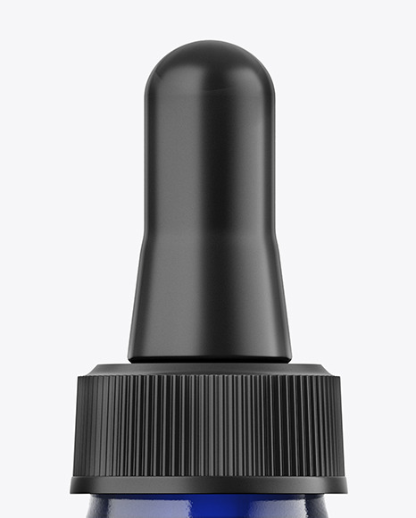 Blue Glass Dropper Bottle Mockup