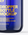 Blue Glass Dropper Bottle Mockup