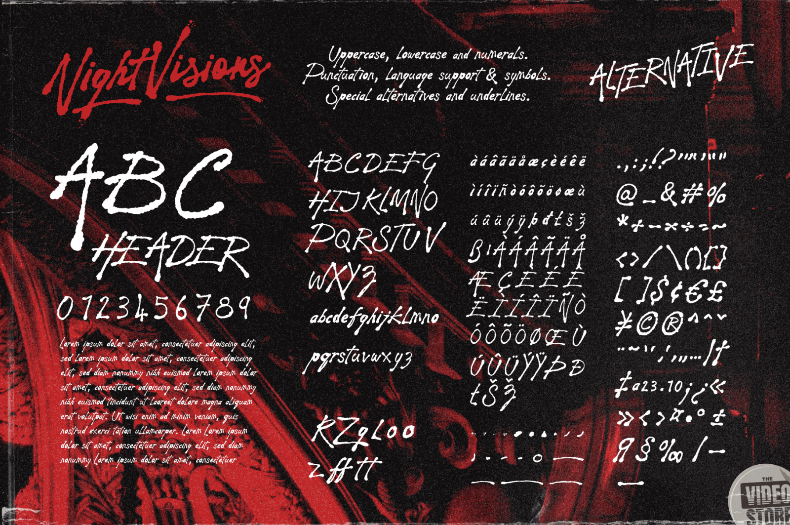 Night Visions: An Unsettling Hand-Drawn Brush Script Font Night Visions: An Unsettling Hand-Drawn Brush Script Font
