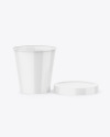 Opened Glossy Plastic Ice Cream Cup Mockup