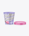 Opened Glossy Plastic Ice Cream Cup Mockup