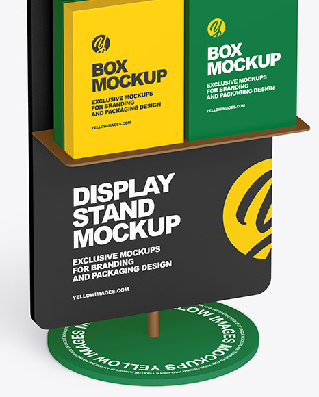 Display Stand With Boxes Mockup