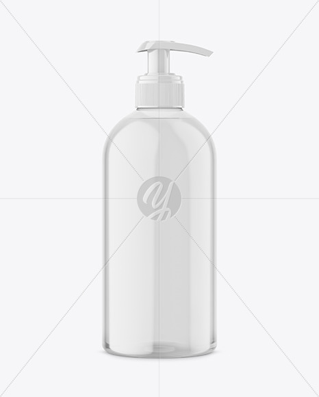 Clear Plastic Bottle with Pump Mockup