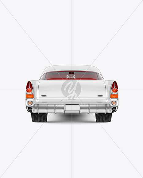 Retro Сoupe Car Mockup - Back View