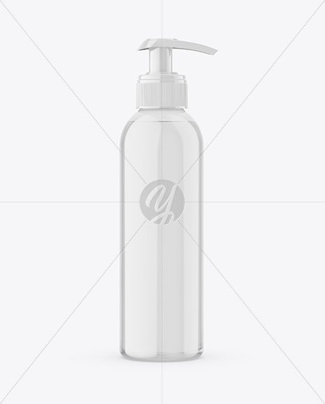 Clear Plastic Bottle with Pump Mockup