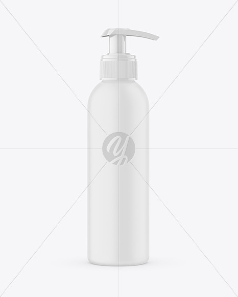 Matte Plastic Bottle with Pump Mockup