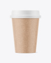 Kraft Coffee Cup with Biodegradable Lid Mockup