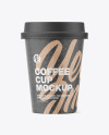 Kraft Coffee Cup with Biodegradable Lid Mockup