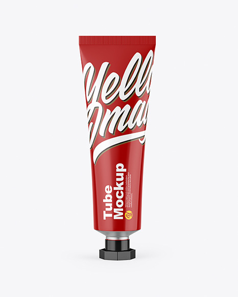 Glossy Cosmetic Tube Mockup - Glossy+Plastic+Cosmetic+Tube+Mockup+-+Front+View+in+Tube+...