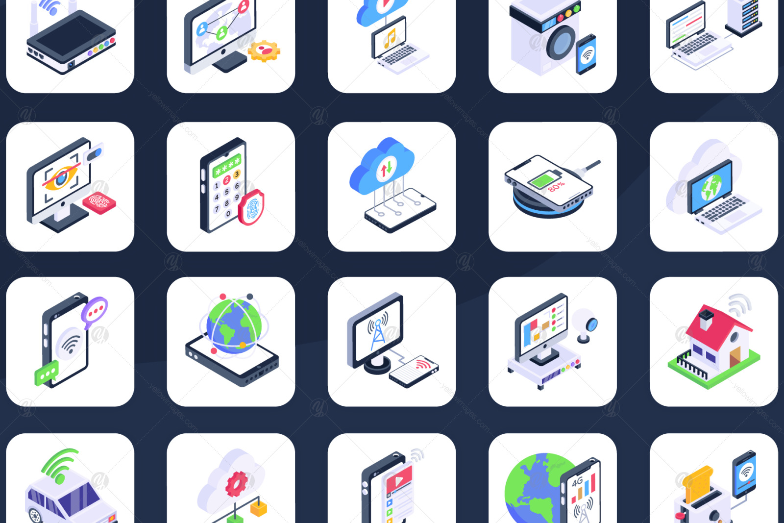 Internet of things isometric icons Internet of things isometric icons