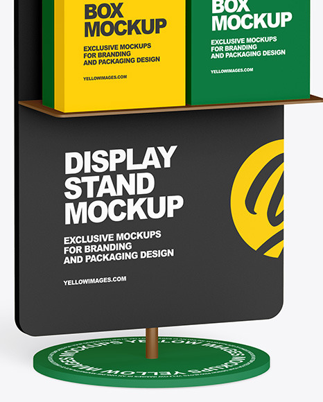 Display Stand With Boxes Mockup