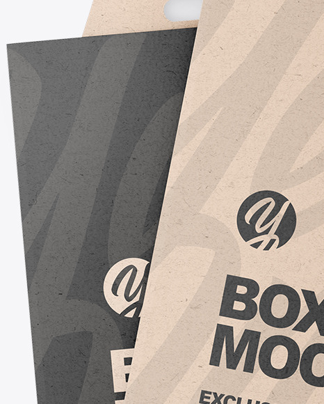 Two Kraft Paper Boxes w Hang Tab Mockup