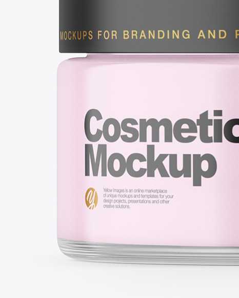 Clear Cosmetic Jar Mockup