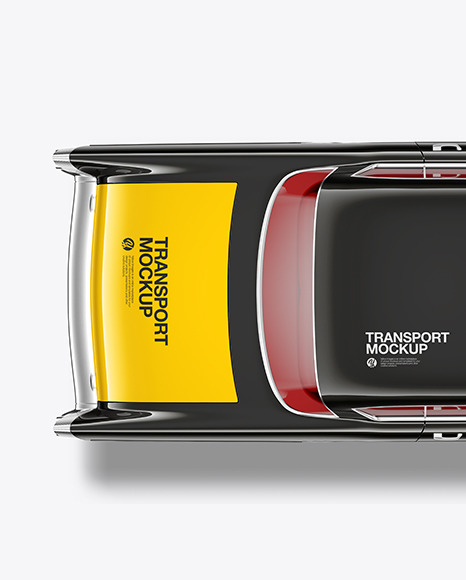 Retro Сoupe Car Mockup - Top View