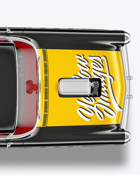 Retro Сoupe Car Mockup - Top View