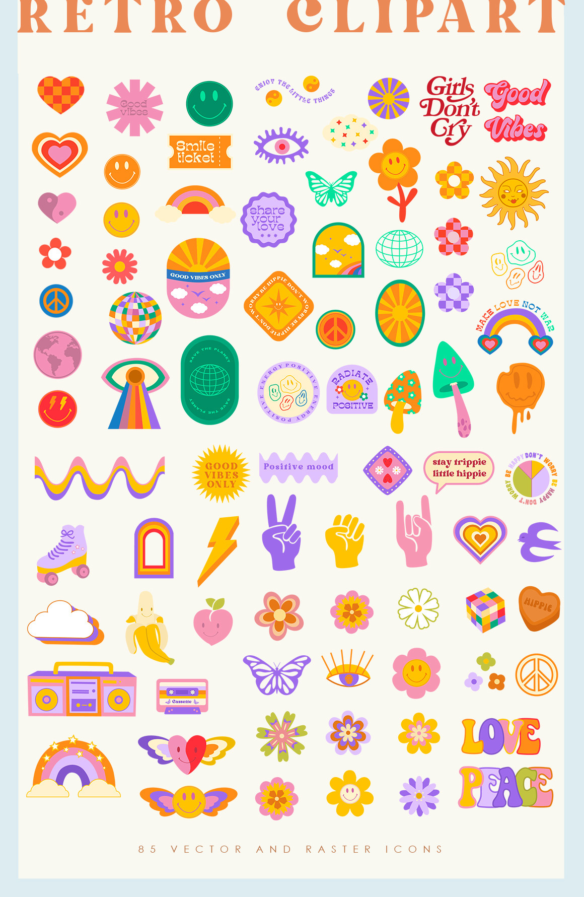 Retro Vibes Art 70s-90s Retro Vibes Art 70s-90s