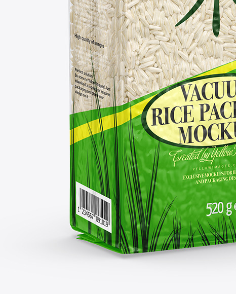 Vacuum Bag with Rice Mockup