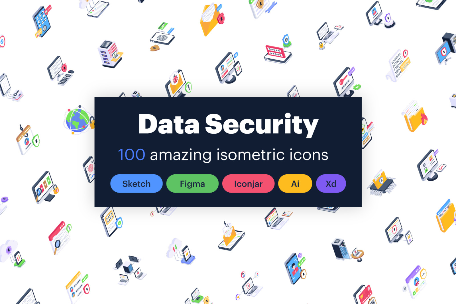 100 Isometric Data Security Icons 100 Isometric Data Security Icons