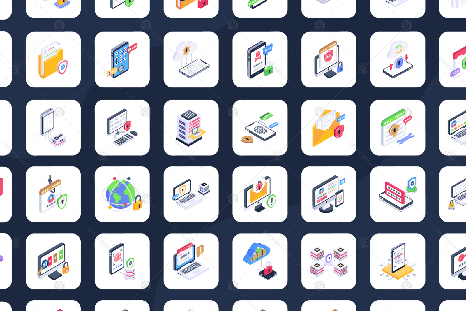 100 Isometric Data Security Icons 100 Isometric Data Security Icons