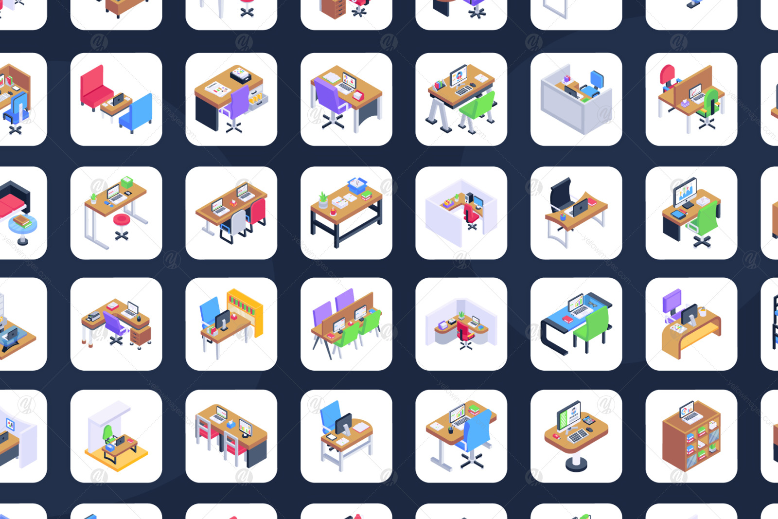 100 Isometric Workspace Icons 100 Isometric Workspace Icons