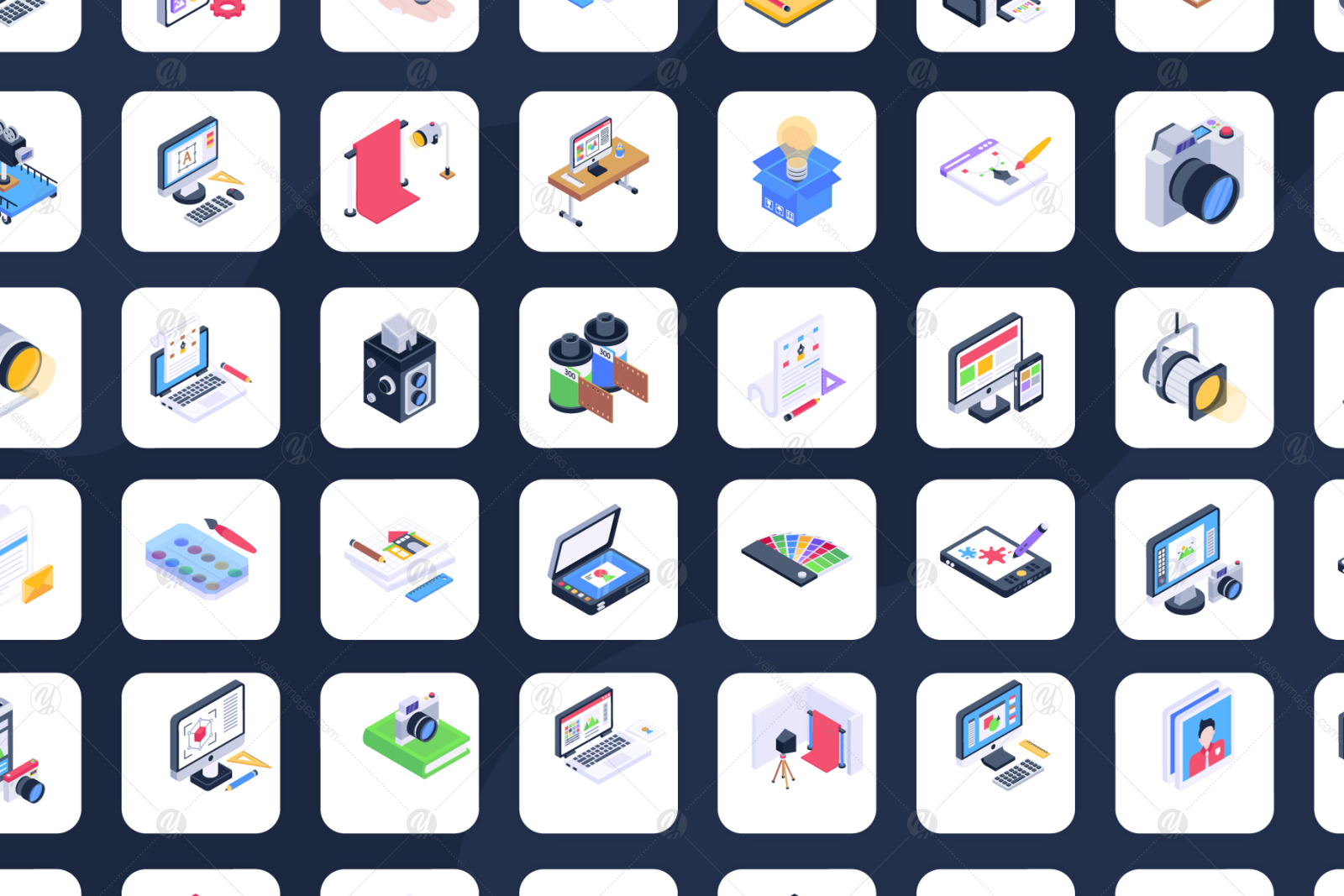 50 Isometric Photography Icons 50 Isometric Photography Icons