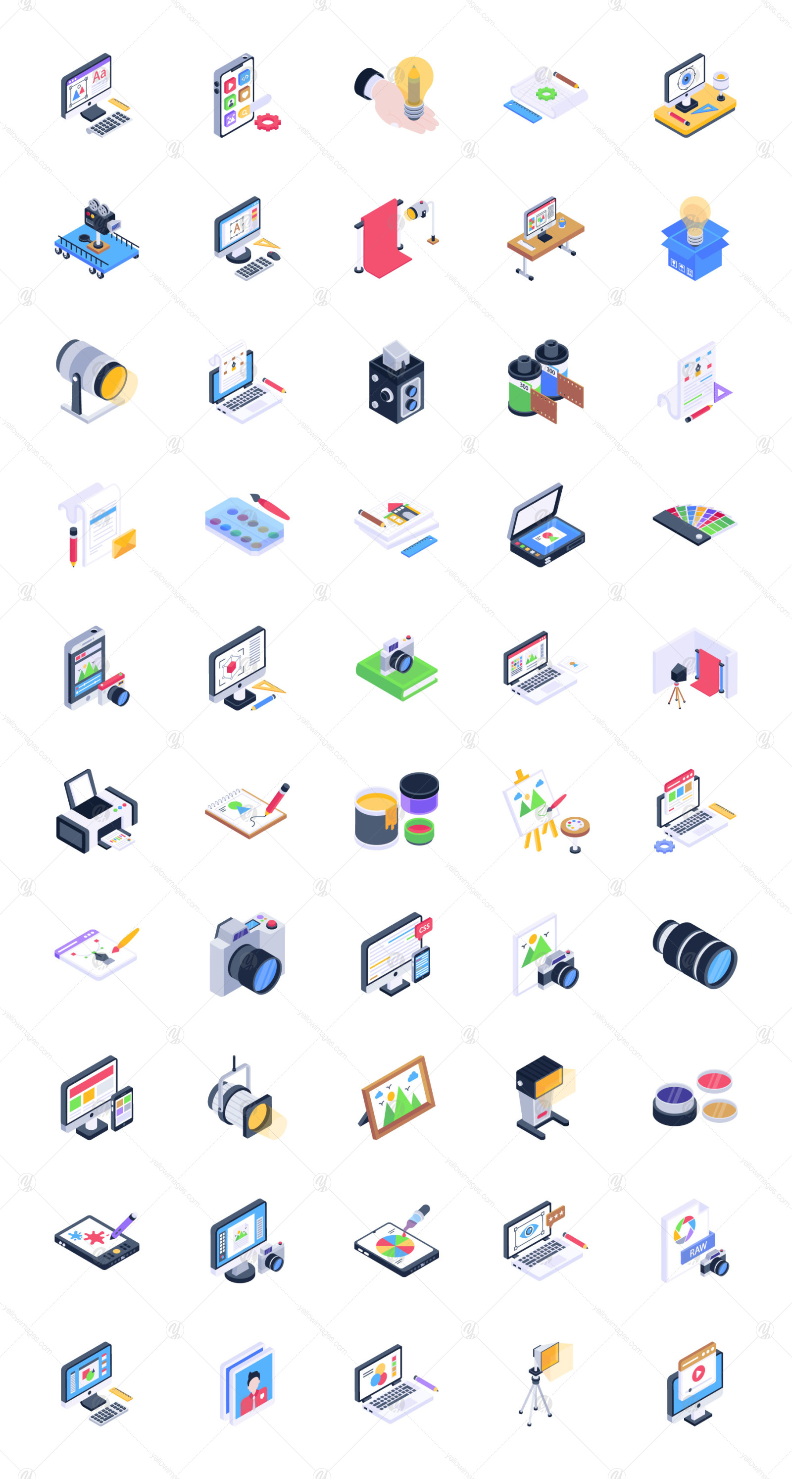 50 Isometric Photography Icons 50 Isometric Photography Icons