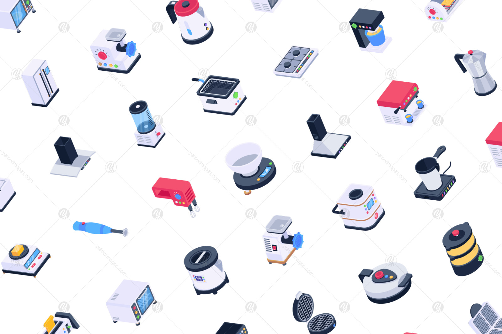 50 Isometric Kitchen Appliance Icon