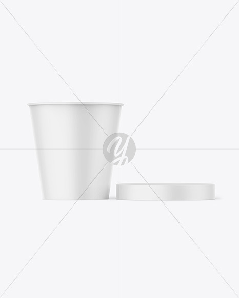 Opened Matte Plastic Ice Cream Cup Mockup