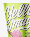 Opened Matte Metallic Ice Cream Cup Mockup