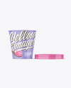 Opened Glossy Plastic Ice Cream Cup Mockup