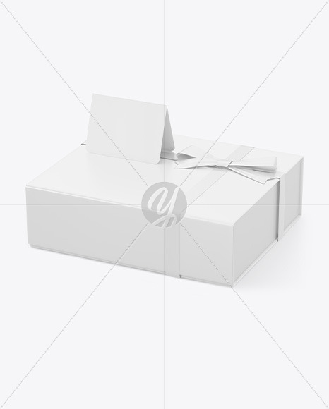 Paper Gift Box w/ Giftcard Mockup