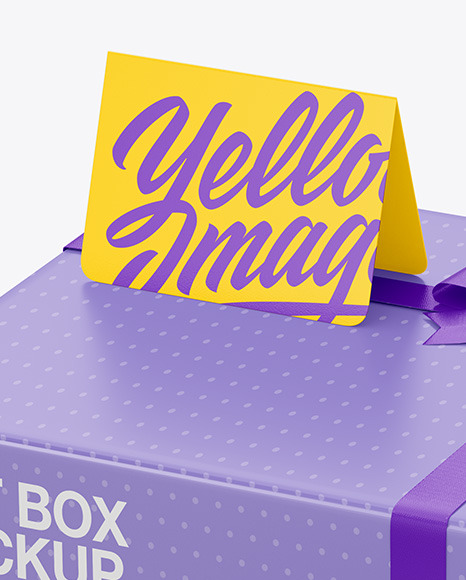 Paper Gift Box w/ Giftcard Mockup