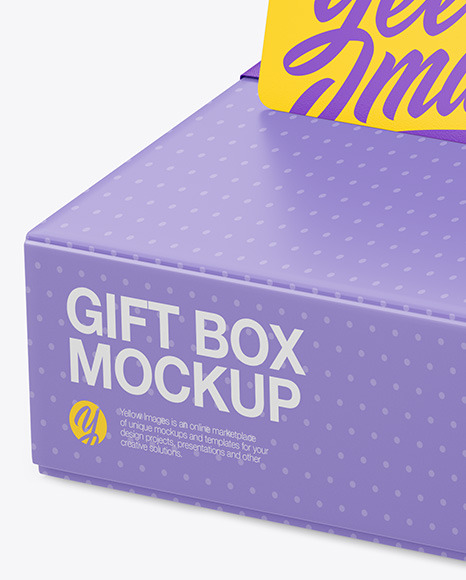 Paper Gift Box w/ Giftcard Mockup