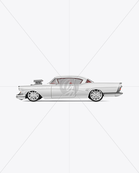 Retro Сoupe Car Mockup - Side View