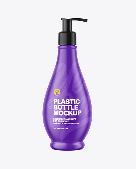 Matte Plastic Bottle W/ Dispenser Mockup