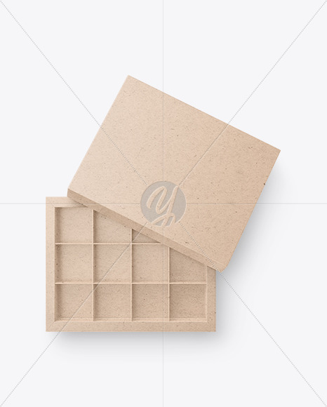 Kraft Paper Box of Chocolate Sweets Mockup