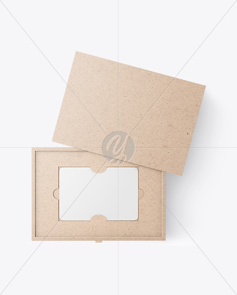 Gift Business Cards in a Kraft Box Mockup