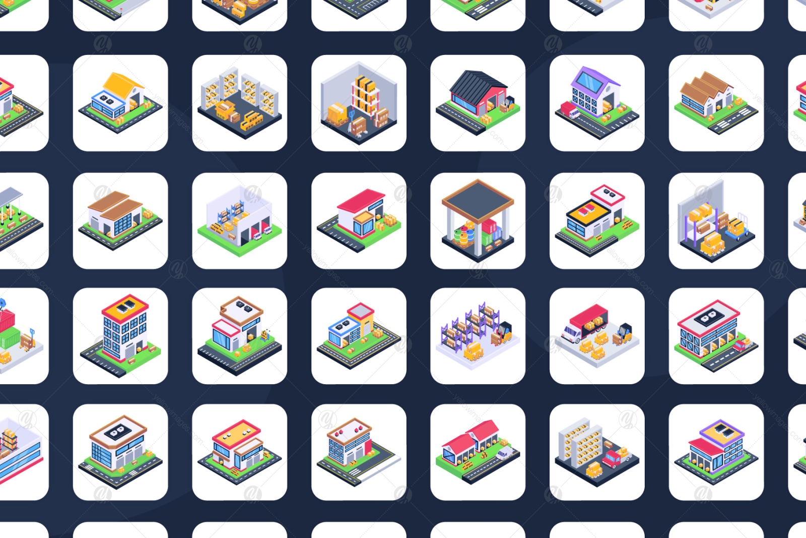 40 Isometric Warehouse Icons 40 Isometric Warehouse Icons