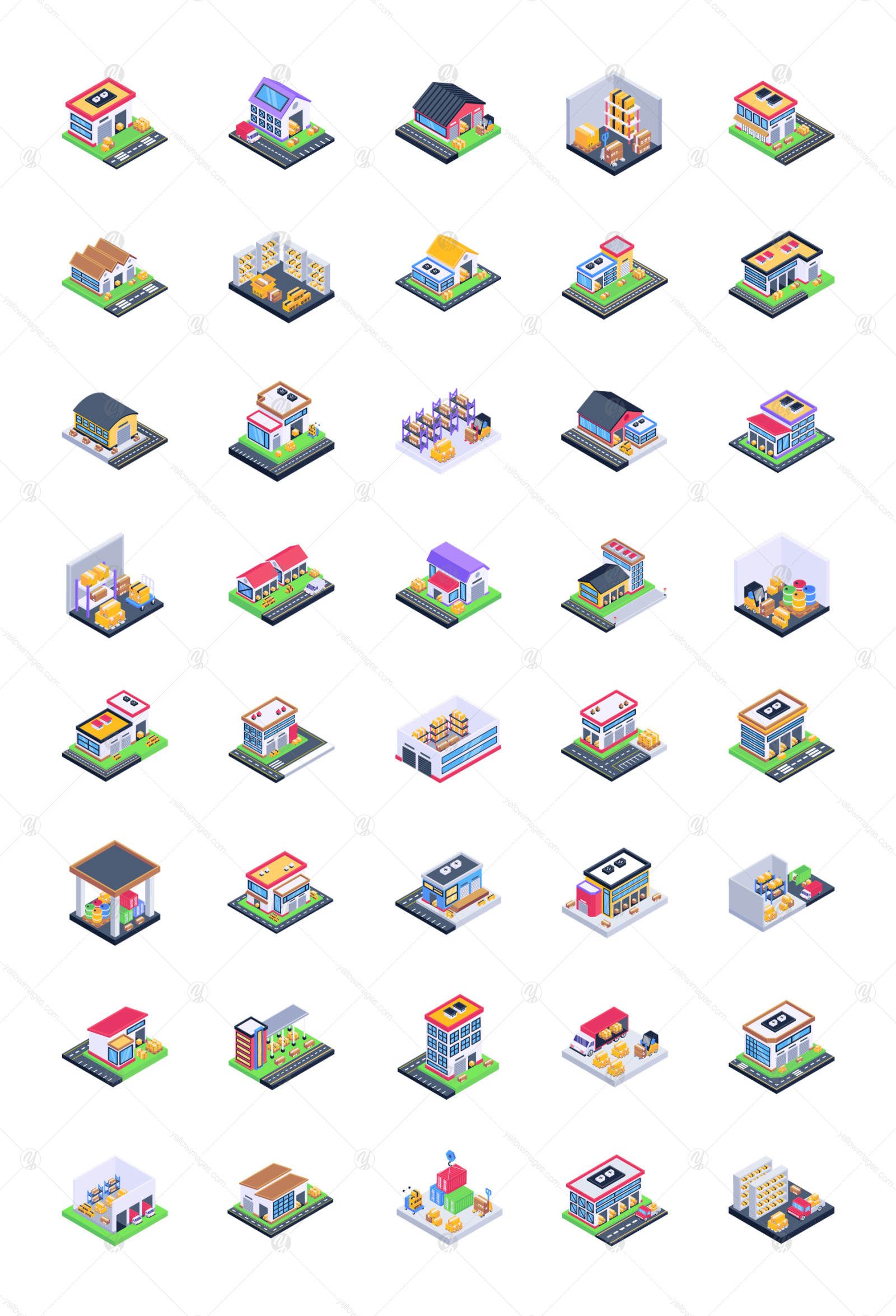 40 Isometric Warehouse Icons