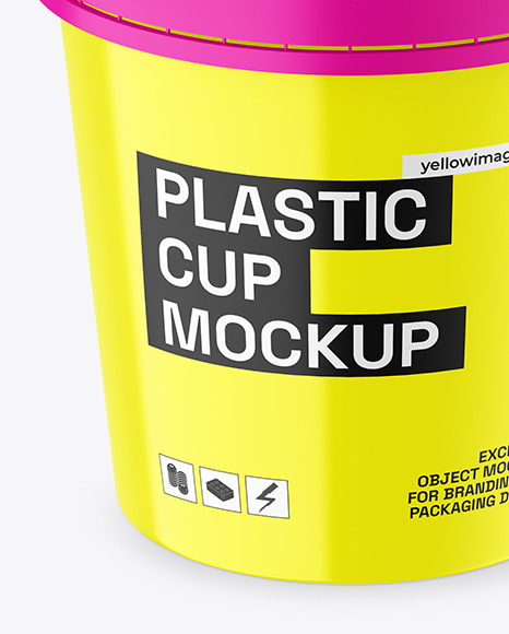 Glossy Plastic Cup Mockup