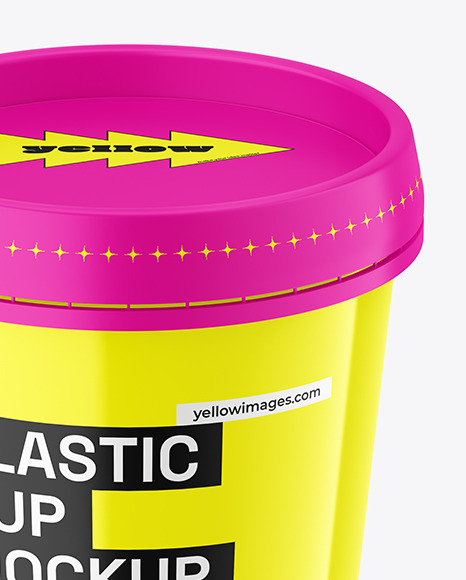 Glossy Plastic Cup Mockup