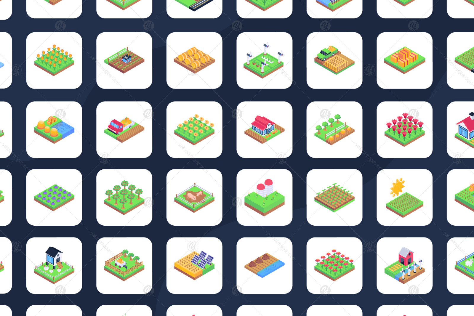 100 Isometric Farm Icons