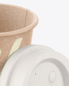 Kraft Coffee Cup with Biodegradable Lid Mockup
