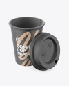Kraft Coffee Cup with Biodegradable Lid Mockup