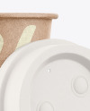 Kraft Coffee Cup with Biodegradable Lid Mockup