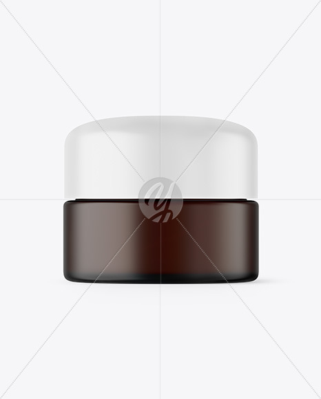 Frosted Amber Cosmetic Jar Mockup