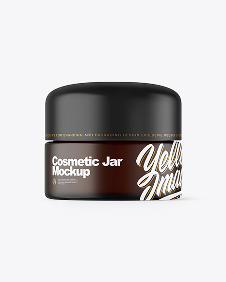 Frosted Amber Cosmetic Jar Mockup