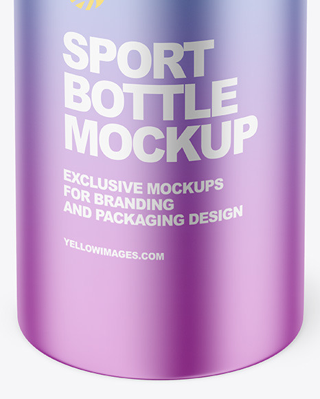 Matte Metallic Sport Bottle Mockup