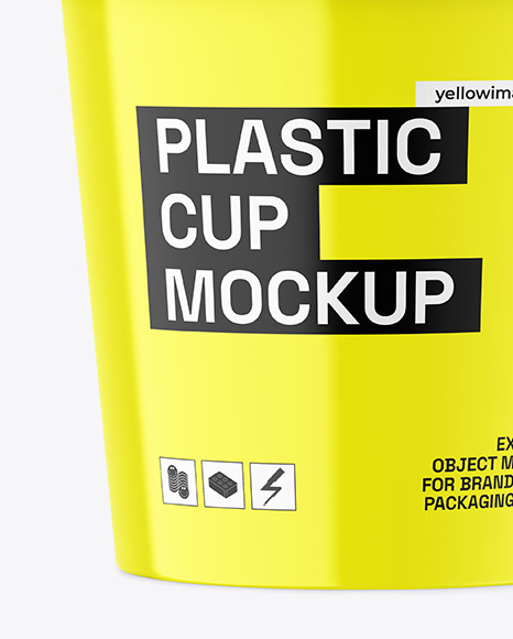 Glossy Plastic Cup Mockup