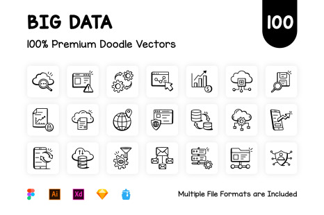 Set of Big Data Icons - Data distribution